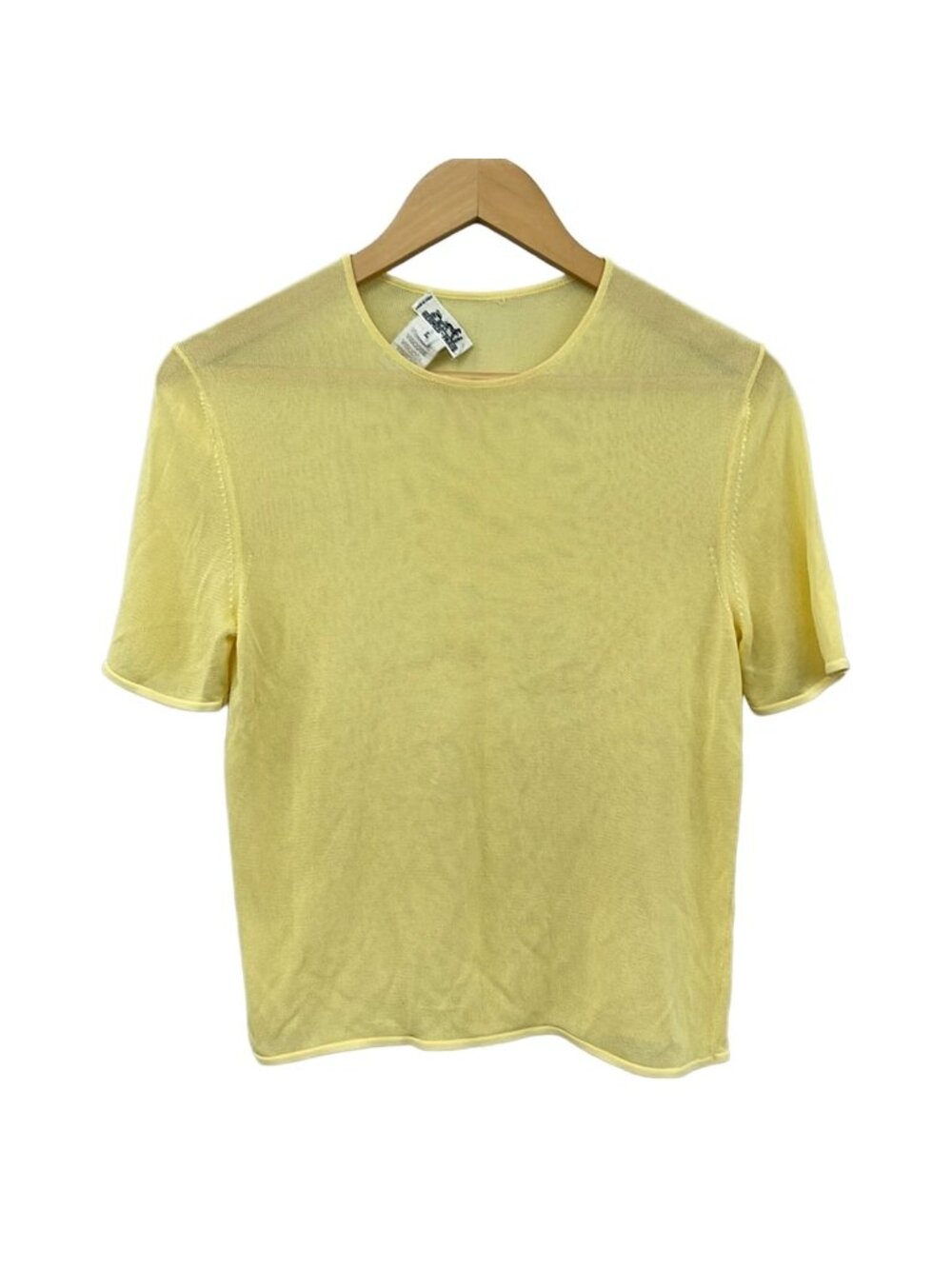 Hermes Short Sleeve Top Yellow Sheer L